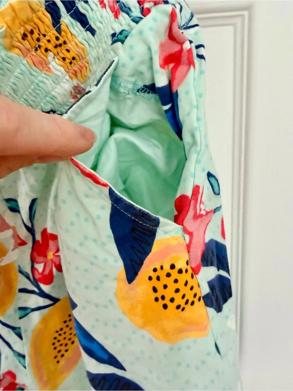 Tea Collection Light Aqua Tropical Fruit Print Matching Shorts Set